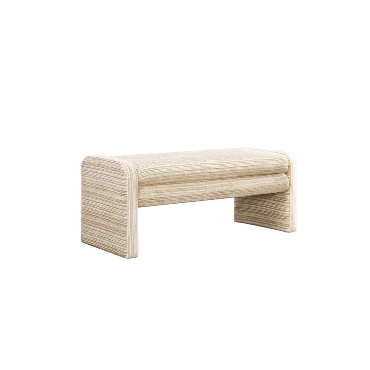 Eetkamerbank Ravi chenille beige/taupe 100 cm