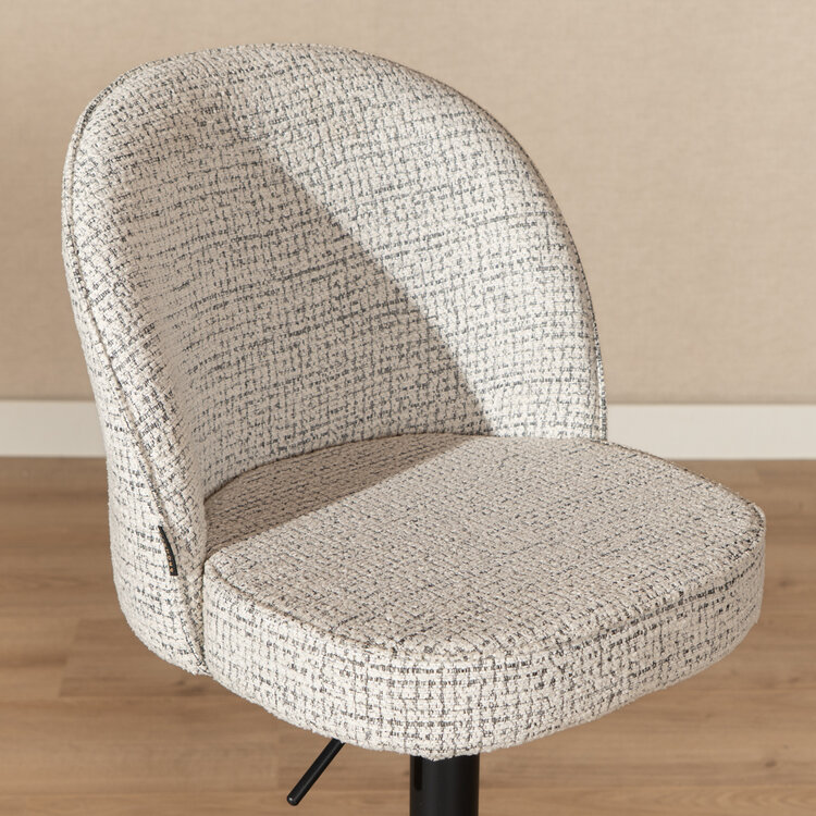 Barkruk Odin gemêleerde stof off white/zwart 63-83 cm