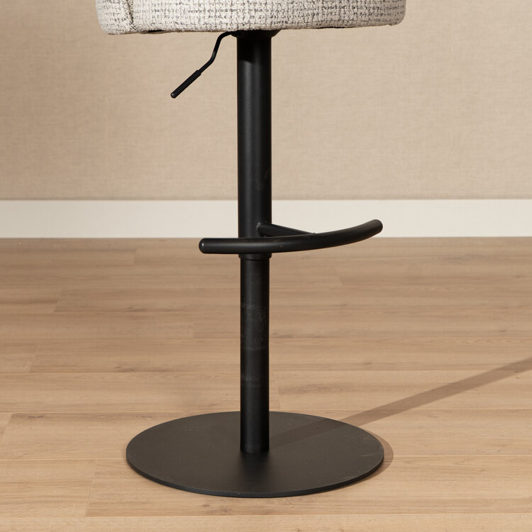 Barkruk Odin gemêleerde stof off white/zwart 63-83 cm