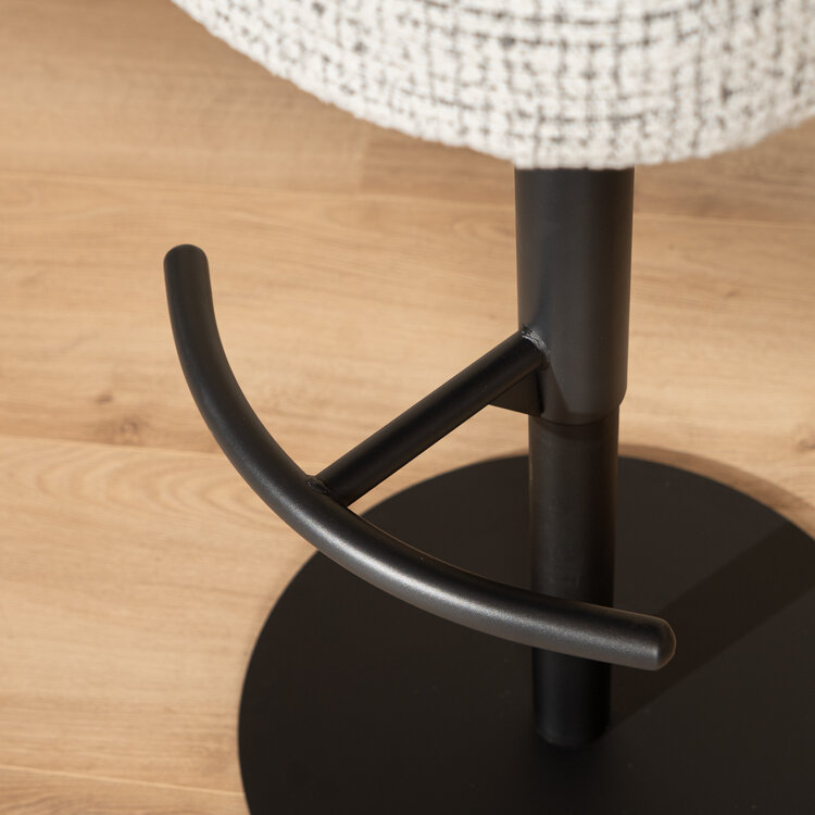 Barkruk Odin gemêleerde stof off white/zwart 63-83 cm