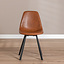 Industriële eetkamerstoel Logan cognac eco-leer