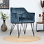 Velvet eetkamerstoel Jayron blauw