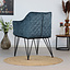 Velvet eetkamerstoel Jayron blauw