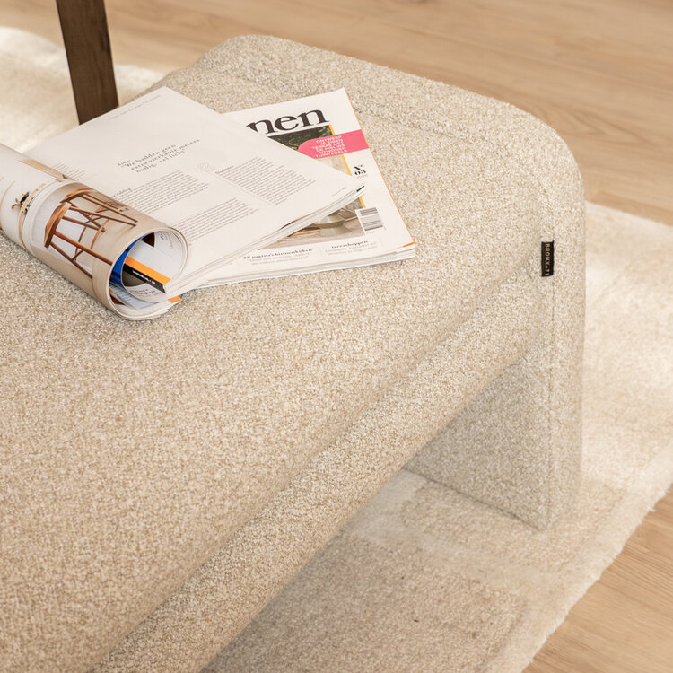 Eetkamerbank Neil bouclé taupe 160 cm