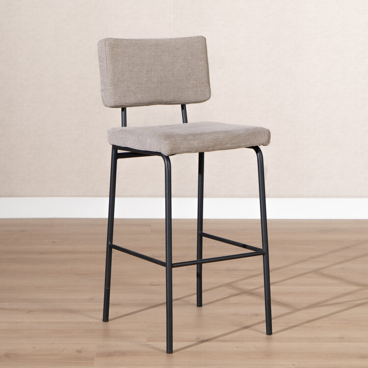 Scandinavische barkruk Espen taupe gerecyclede stof 64-77 cm