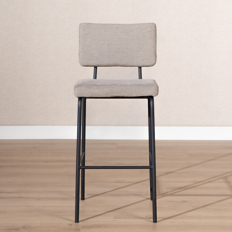 Scandinavische barkruk Espen taupe gerecyclede stof 64-77 cm