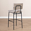 Scandinavische barkruk Espen taupe gerecyclede stof 64-77 cm