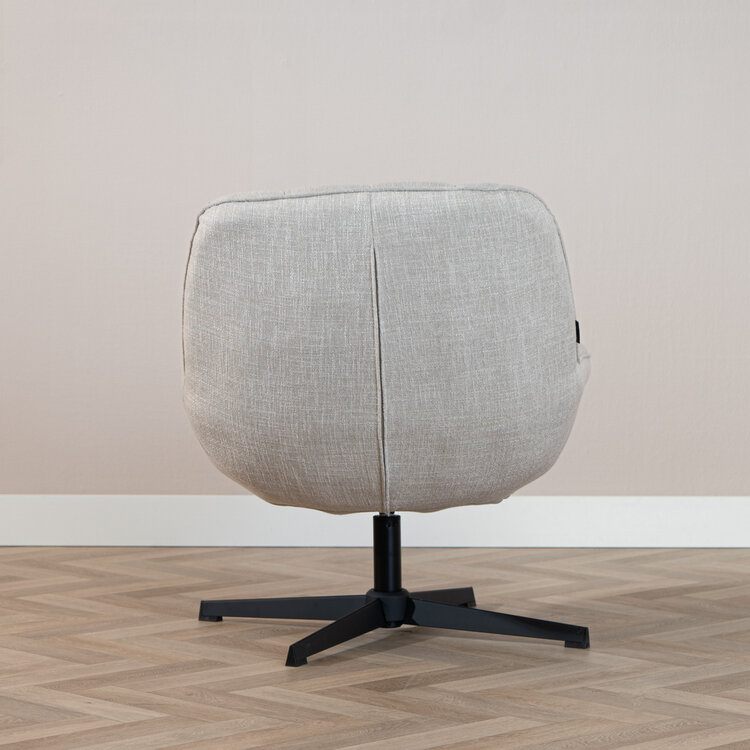 Draaifauteuil met hocker Santa linnen taupe