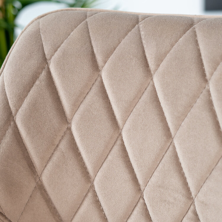 Velvet eetkamerstoel Mika taupe