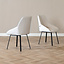 Scandinavische eetkamerstoel Lova gerecyclede stof off white