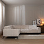 Hoekbank Vegas stof chenille wit/beige links/rechts