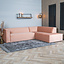 Velvet hoekbank Memphis roze rechts