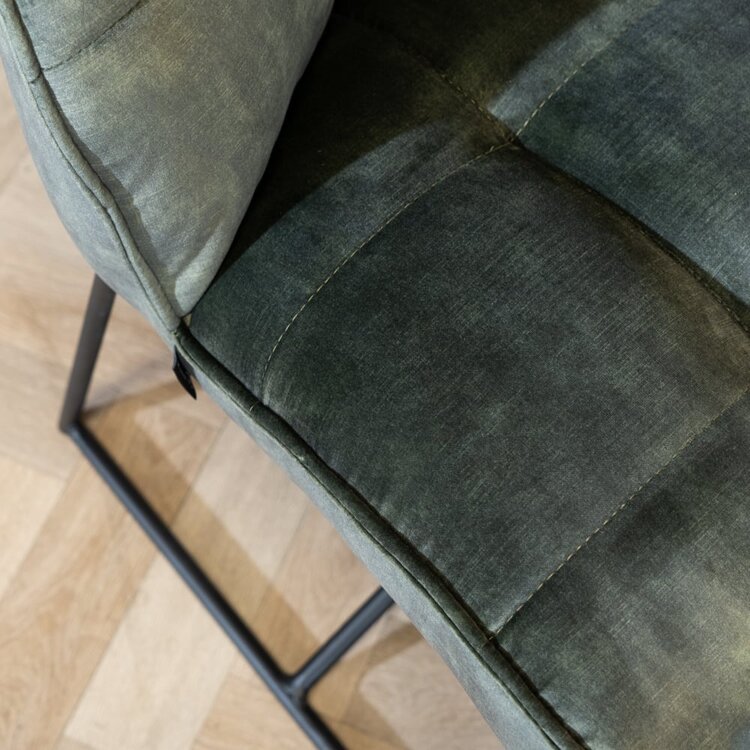 Velvet eetkamerbank Janna groen 185 cm