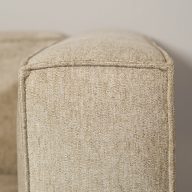 Scandinavische hoekbank Memphis taupe stof gemêleerd links