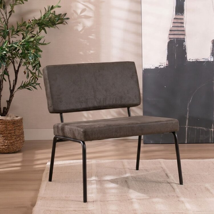 Industriële fauteuil Espen antraciet eco-leer