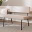 Scandinavische eetkamerbank Espen beige gerecyclede stof 190 cm