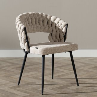 Eetkamerstoel Braid chenille beige