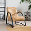 Industriële fauteuil Ivy eco-leer beige