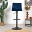 Velvet barkruk Frenkie blauw 60-76 cm