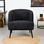Teddy bouclé fauteuil Nora zwart