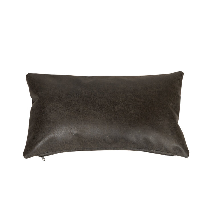 Sierkussen Kyla eco-leer antraciet 25 x 45 cm