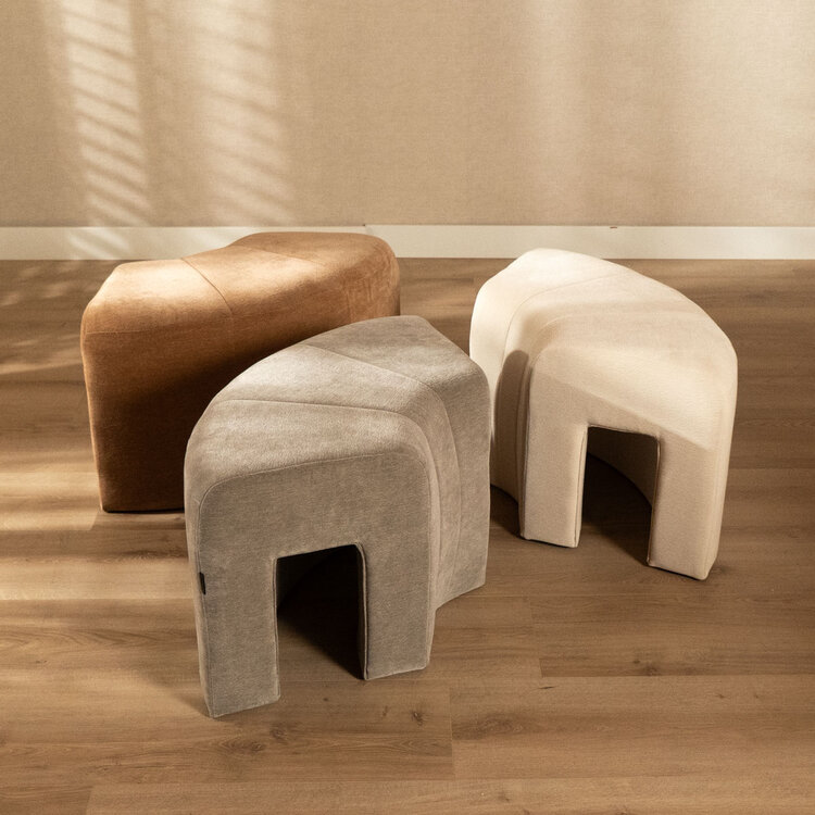 Modulaire hoekhocker Seth chenille taupe