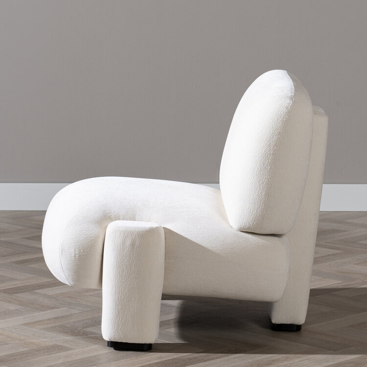Scandinavische fauteuil Louise chenille off white