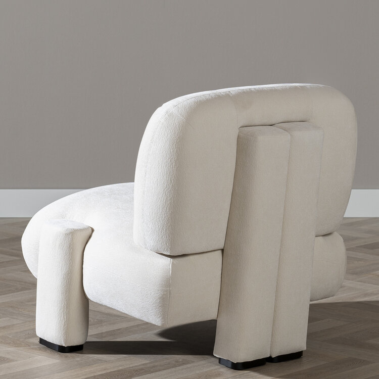 Scandinavische fauteuil Louise chenille off white