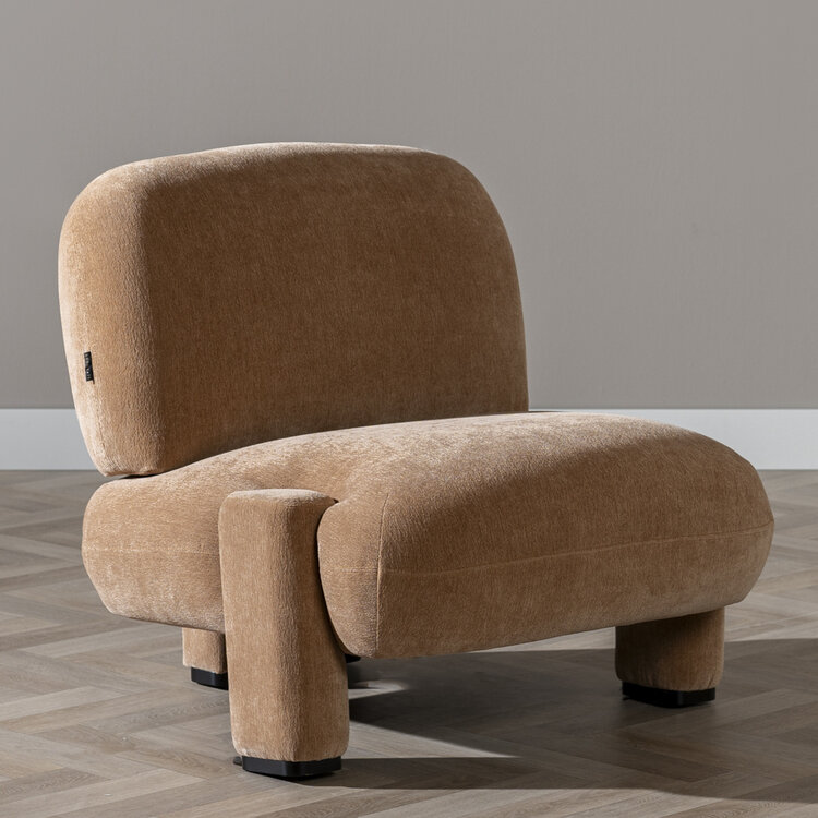 Scandinavische fauteuil Louise chenille terracotta