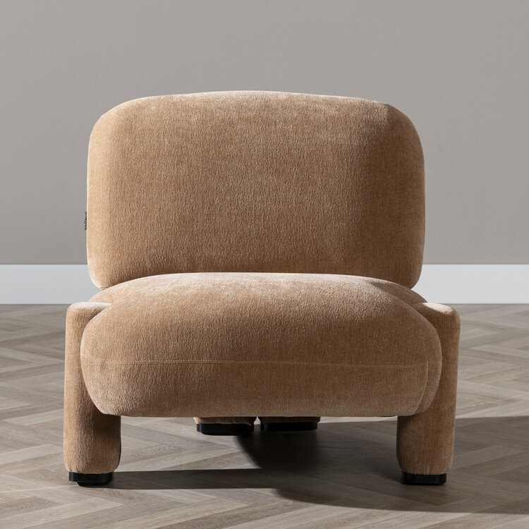 Scandinavische fauteuil Louise chenille terracotta