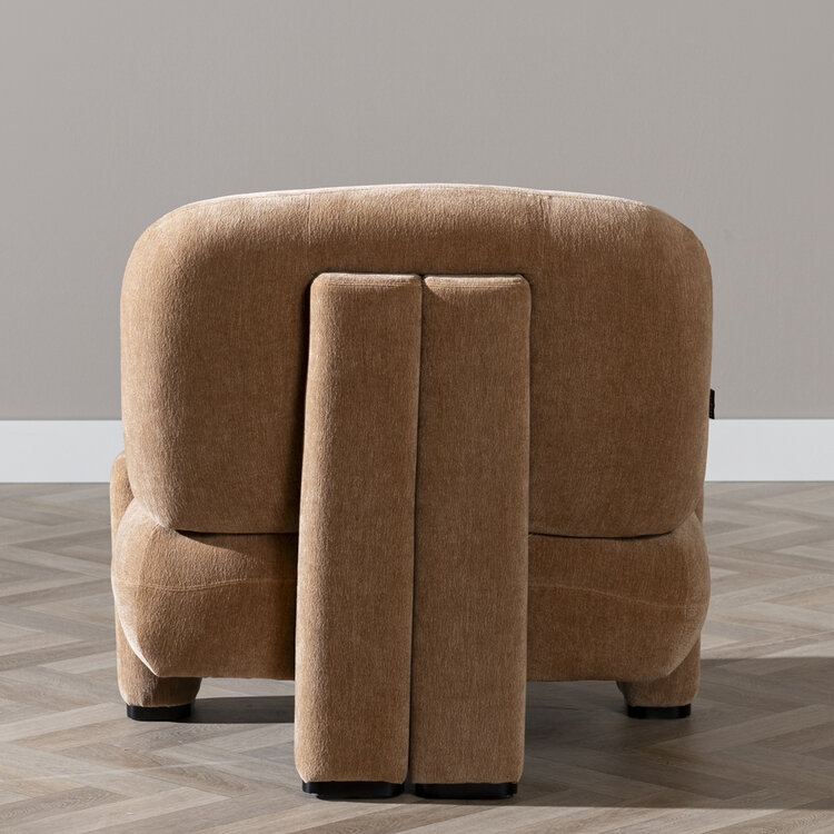 Scandinavische fauteuil Louise chenille terracotta
