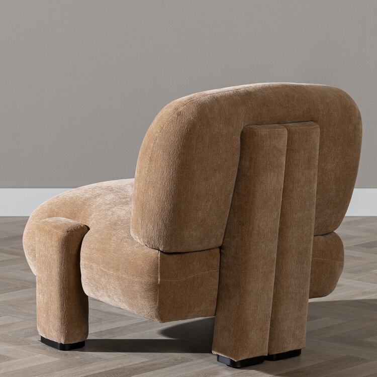 Scandinavische fauteuil Louise chenille terracotta