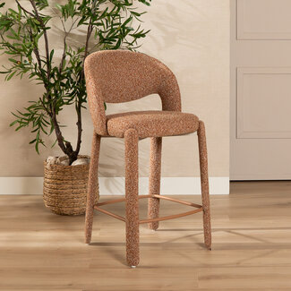 Barkruk June bouclé terracotta 70 cm