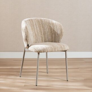 Eetkamerstoel Milo chenille beige/taupe