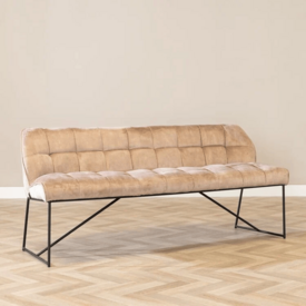 Velvet eetkamerbank Janna taupe 220 cm