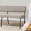 Scandinavische eetkamerbank Espen taupe gerecyclede stof 160 cm