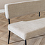 Scandinavische eetkamerbank Espen taupe gerecyclede stof 160 cm