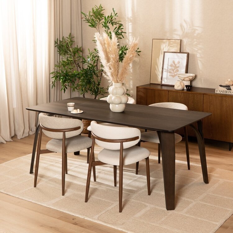 Eettafel Flint walnoot 180 x 90 cm