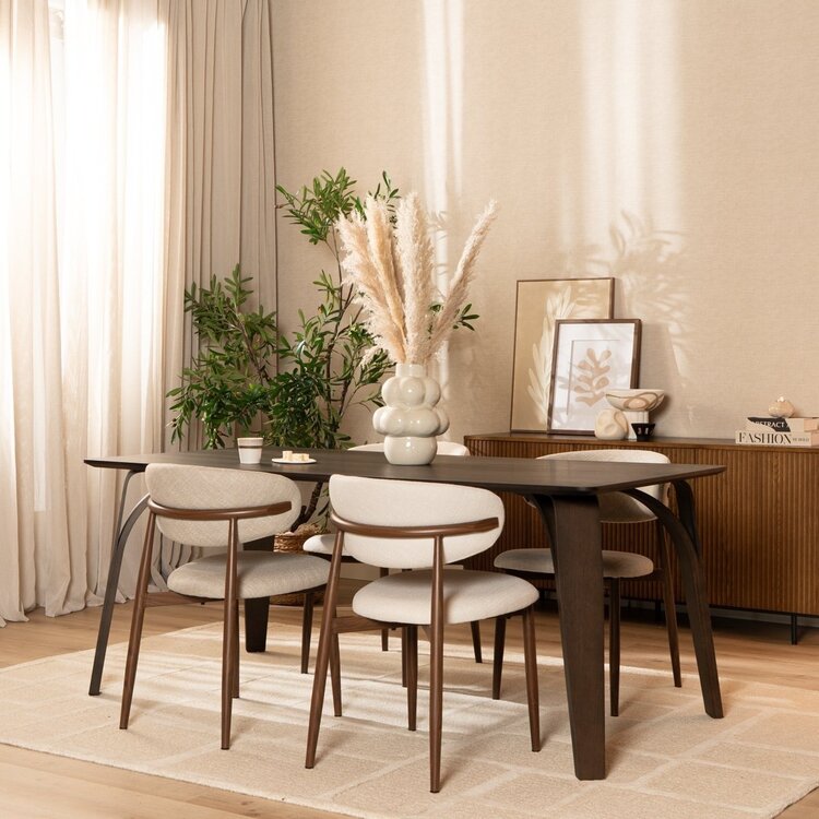 Eettafel Flint walnoot 180 x 90 cm