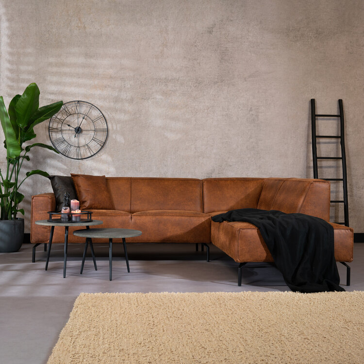 Industriële hoekbank Kansas eco-leer cognac rechts