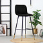 Velvet barkruk Mikky zwart 65-78 cm