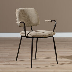 Velvet eetkamerstoel Jethro taupe