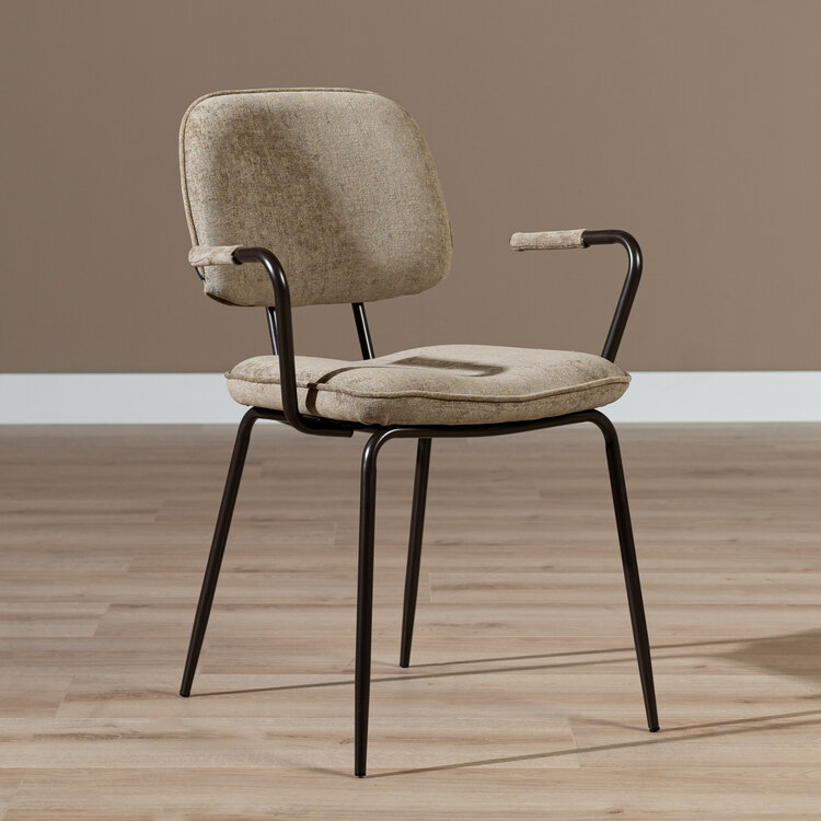 Velvet eetkamerstoel Jethro taupe