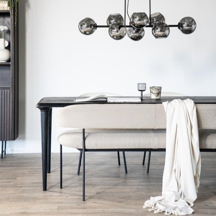 Eetkamertafel Adam zwart mangohout 250 x 100 cm