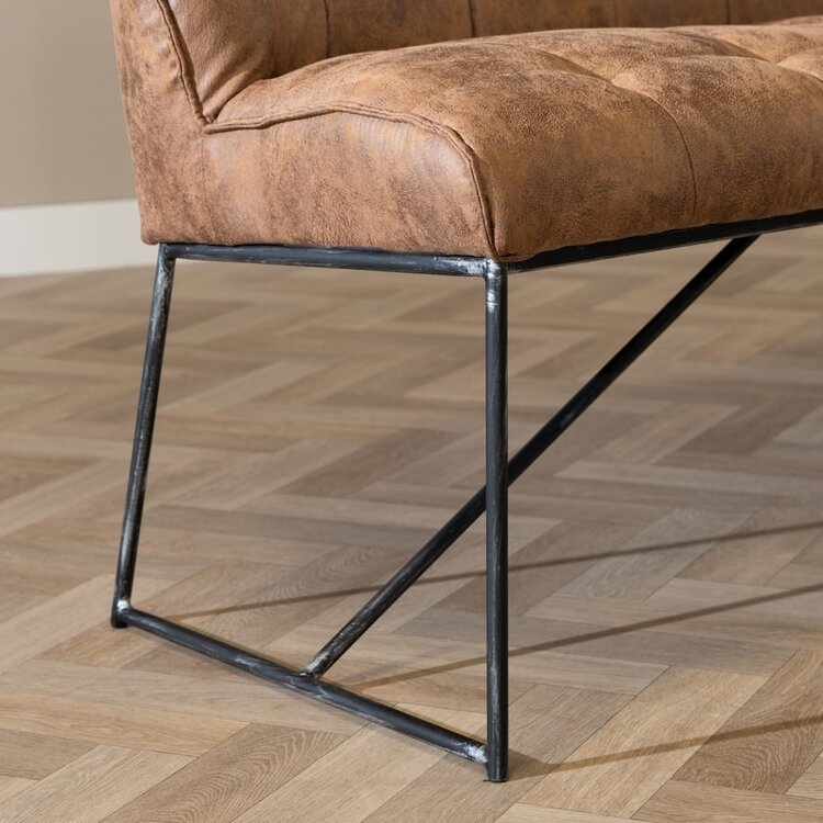Eetkamerbank Abel cognac microvezel 155 cm