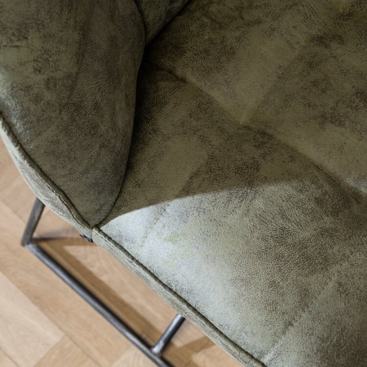 Eetkamerbank Abel olijfgroen microvezel 155 cm