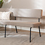 Scandinavische eetkamerbank Espen taupe gerecyclede stof 190 cm