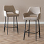 Scandinavische barkruk Inga gerecyclede stof taupe 78 cm
