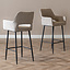 Scandinavische barkruk Inga gerecyclede stof taupe 78 cm