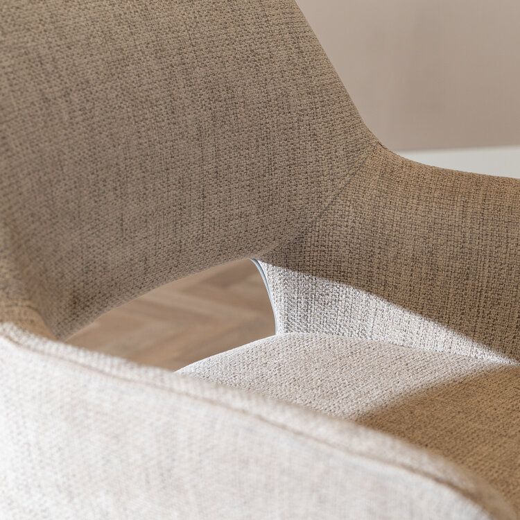 Scandinavische barkruk Inga gerecyclede stof taupe 78 cm